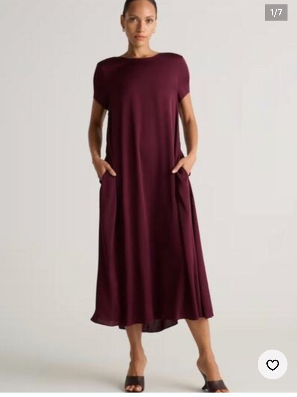Quince Washable Stretch Silk Voluminous Maxi Dress Sz XL NEW Wine Tasting